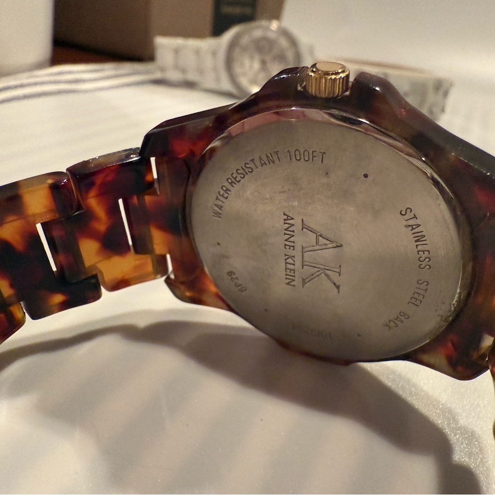 Anne Klein Leopard Ladies Two Tone Wrist Watch 40mm - Picture 5 of 5